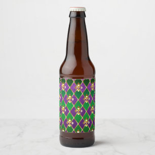 Jewelry Background Mardi Gras Beer Bottle Label