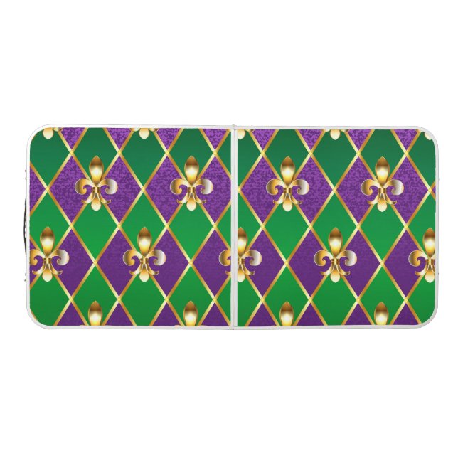 Jewelry Background Mardi Gras Beer Pong Table (Top)