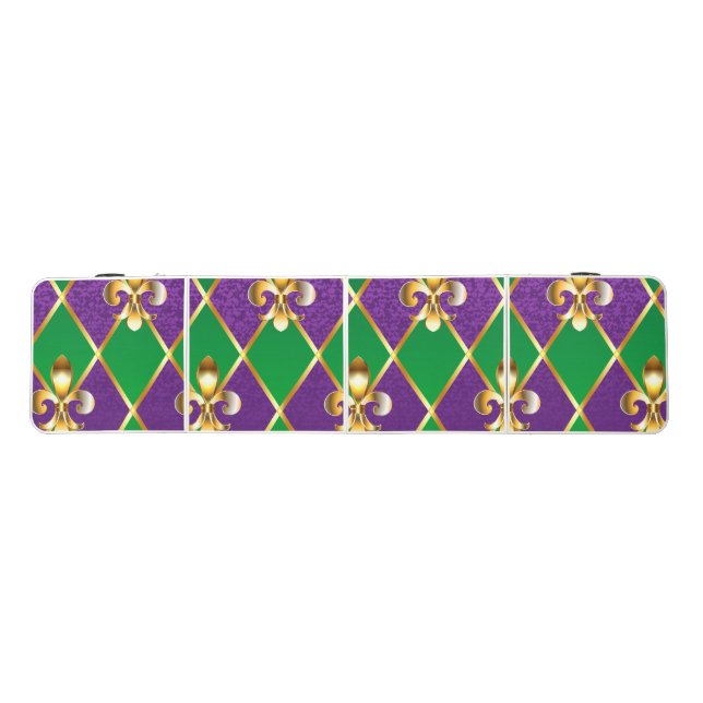 Jewelry Background Mardi Gras Beer Pong Table (Top)