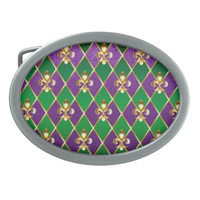 Jewelry Background Mardi Gras Belt Buckle (Front)