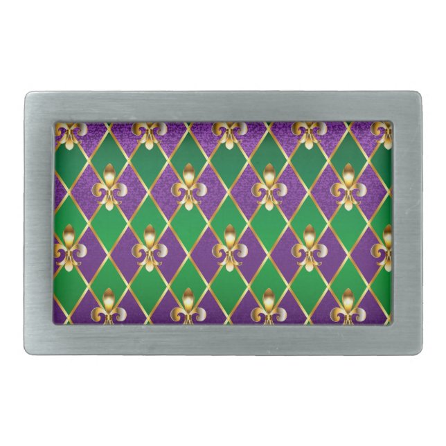 Jewelry Background Mardi Gras Belt Buckle (Front)