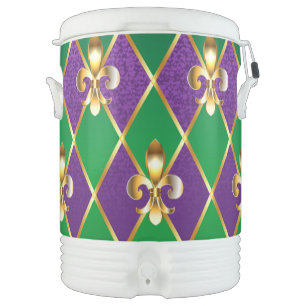 Jewelry Background Mardi Gras Beverage Cooler