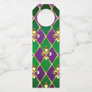 Jewelry Background Mardi Gras Bottle Hanger Tag