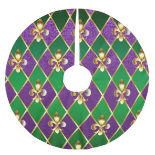 Jewelry Background Mardi Gras Brushed Polyester Tree Skirt