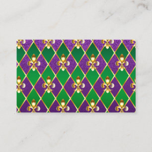 Jewelry Background Mardi Gras Business Card