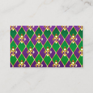 Jewelry Background Mardi Gras Business Card