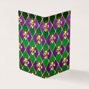 Jewelry Background Mardi Gras Business Card