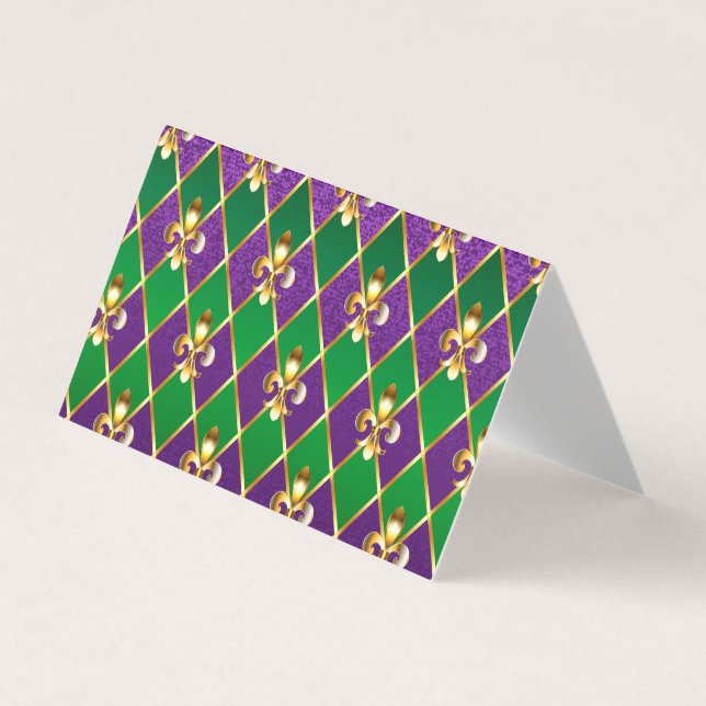 Jewelry Background Mardi Gras Business Card (Front)
