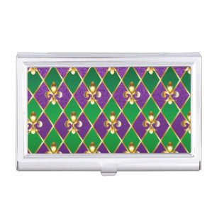 Jewelry Background Mardi Gras Business Card Case