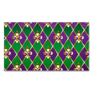 Jewelry Background Mardi Gras Business Card Magnet
