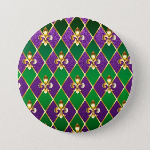 Jewelry Background Mardi Gras Button