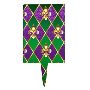 Jewelry Background Mardi Gras Cake Topper
