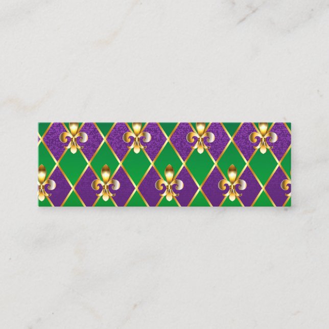 Jewelry Background Mardi Gras Calling Card (Front)