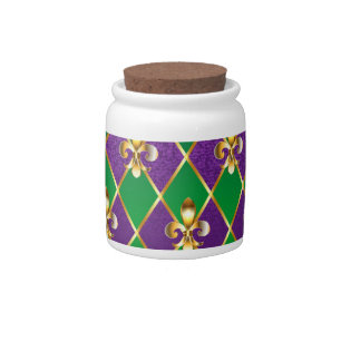 Jewelry Background Mardi Gras Candy Jar