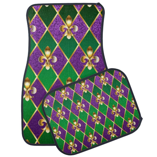 Jewelry Background Mardi Gras Car Floor Mat (Set)