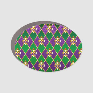 Jewelry Background Mardi Gras Car Magnet