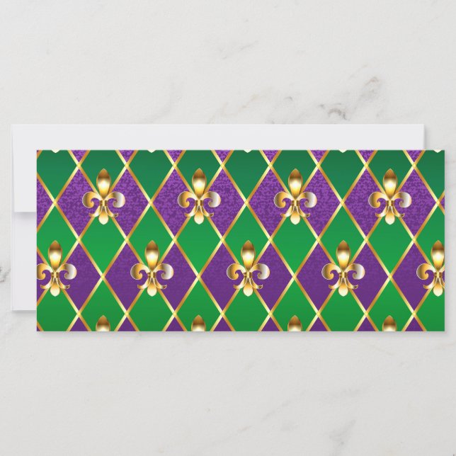Jewelry Background Mardi Gras Card (Front)