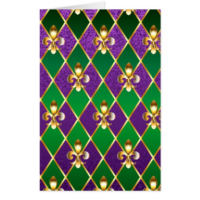 Jewelry Background Mardi Gras Card (Front)