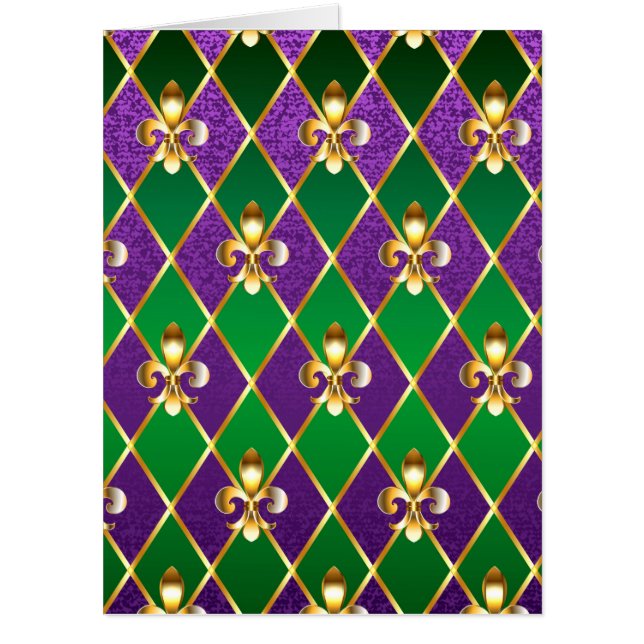 Jewelry Background Mardi Gras Card (Front)