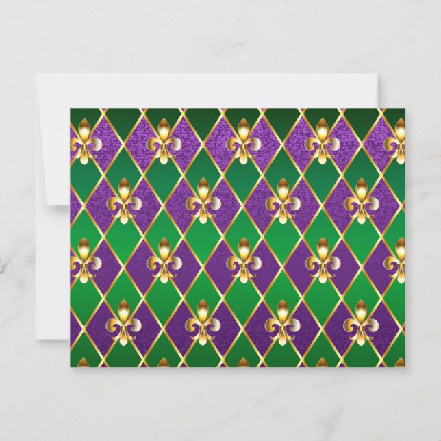 Jewelry Background Mardi Gras Card (Front)