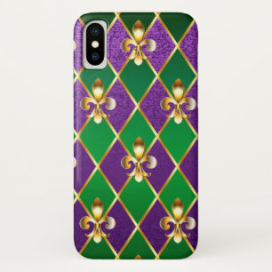 Jewelry Background Mardi Gras iPhone X Case
