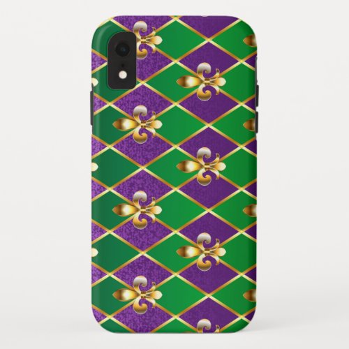 Jewelry Background Mardi Gras iPhone XR Case