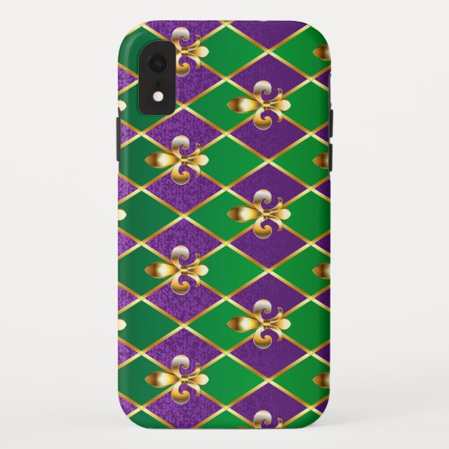 Jewelry Background Mardi Gras Case-Mate iPhone Case (Back)