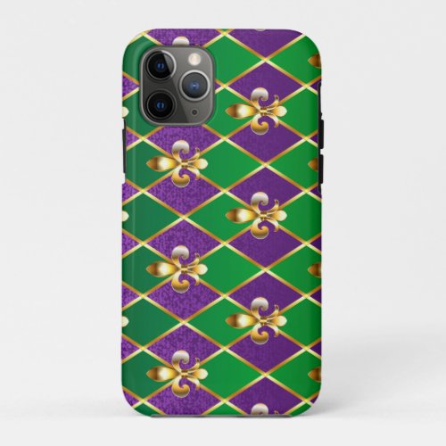 Jewelry Background Mardi Gras iPhone 11 Pro Case