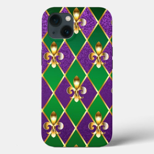 Jewelry Background Mardi Gras iPhone 13 Case