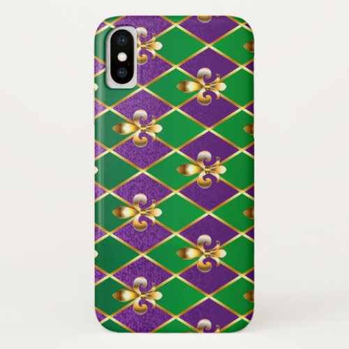 Jewelry Background Mardi Gras iPhone XS Case