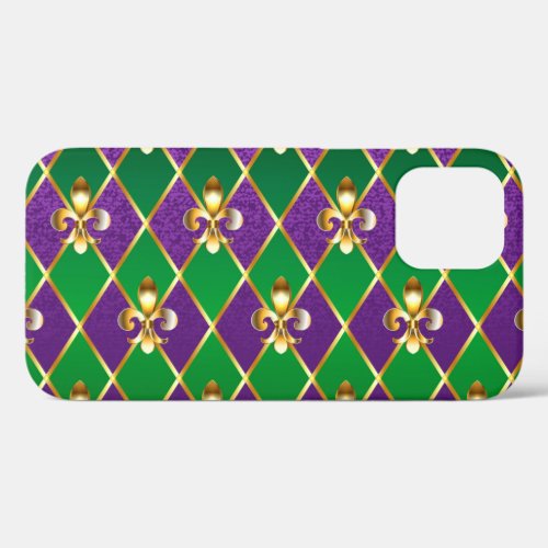 Jewelry Background Mardi Gras iPhone 12 Case