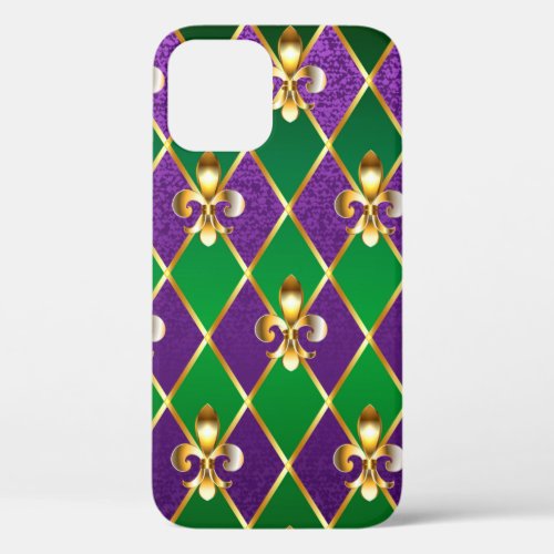 Jewelry Background Mardi Gras iPhone 12 Case