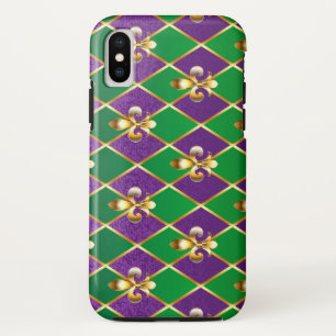 Jewelry Background Mardi Gras iPhone X Case