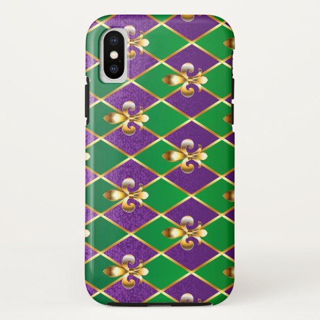 Jewelry Background Mardi Gras Case-Mate iPhone Case (Back)