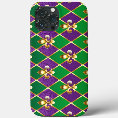 Jewelry Background Mardi Gras iPhone 13 Pro Max Case