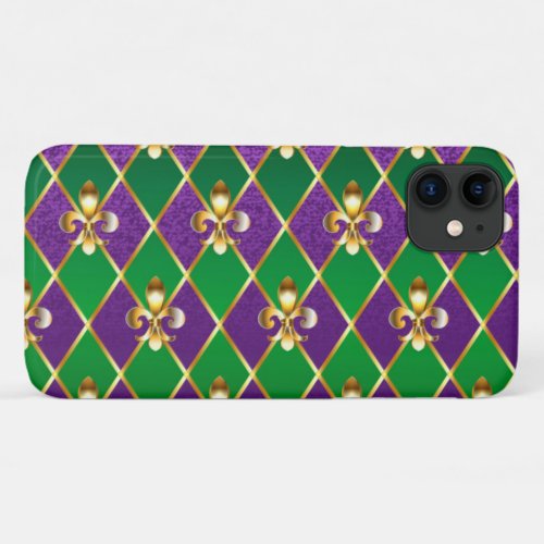 Jewelry Background Mardi Gras iPhone 11 Case