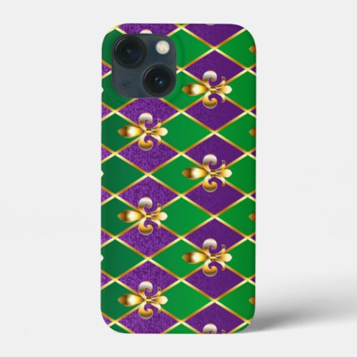 Jewelry Background Mardi Gras iPhone 13 Mini Case