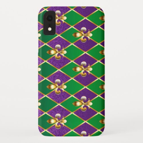 Jewelry Background Mardi Gras iPhone XR Case