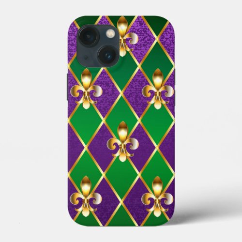 Jewelry Background Mardi Gras iPhone 13 Mini Case