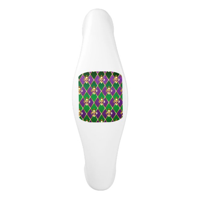 Jewelry Background Mardi Gras Ceramic Cabinet Pull (Front)
