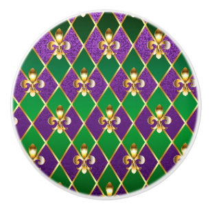 Jewelry Background Mardi Gras Ceramic Knob