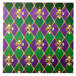 Jewelry Background Mardi Gras Ceramic Tile