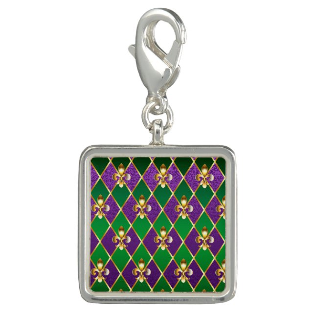 Jewelry Background Mardi Gras Charm (Front)