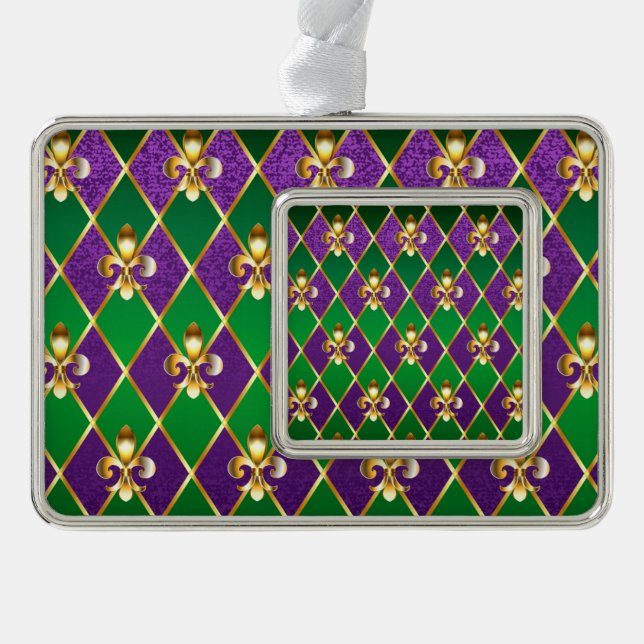 Jewelry Background Mardi Gras Christmas Ornament (Front)