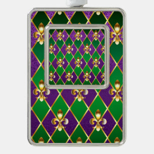 Jewelry Background Mardi Gras Christmas Ornament