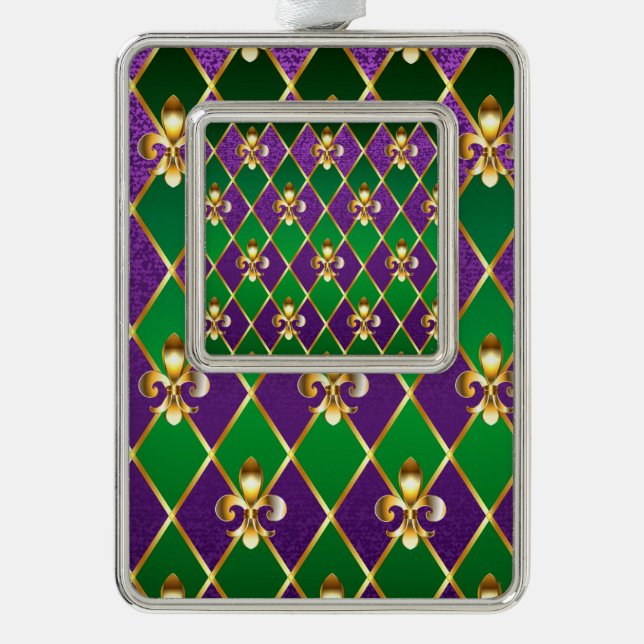 Jewelry Background Mardi Gras Christmas Ornament (Front)
