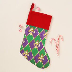 Jewelry Background Mardi Gras Christmas Stocking