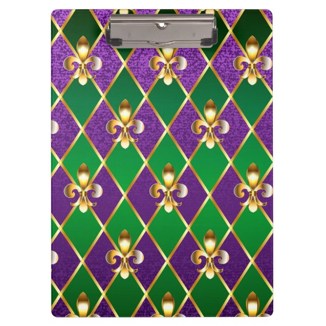 Jewelry Background Mardi Gras Clipboard (Front)