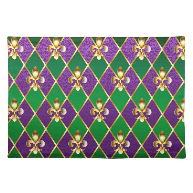 Jewelry Background Mardi Gras Cloth Placemat (Front)
