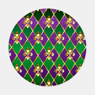 Jewelry Background Mardi Gras Coaster Set